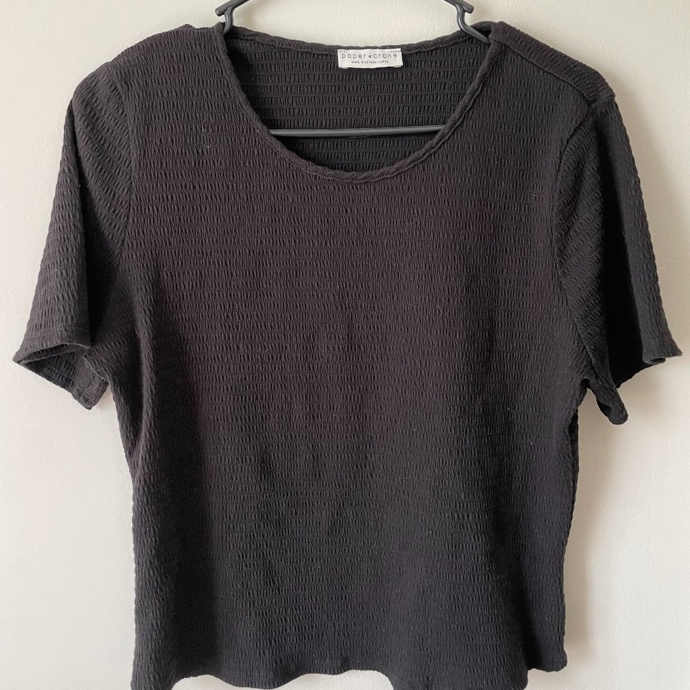 Black T Shirt Top Size Large